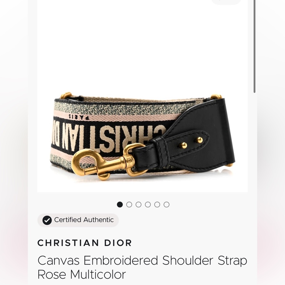 CHRISTIAN DIOR Canvas Embroidered Shoulder Strap
Rose